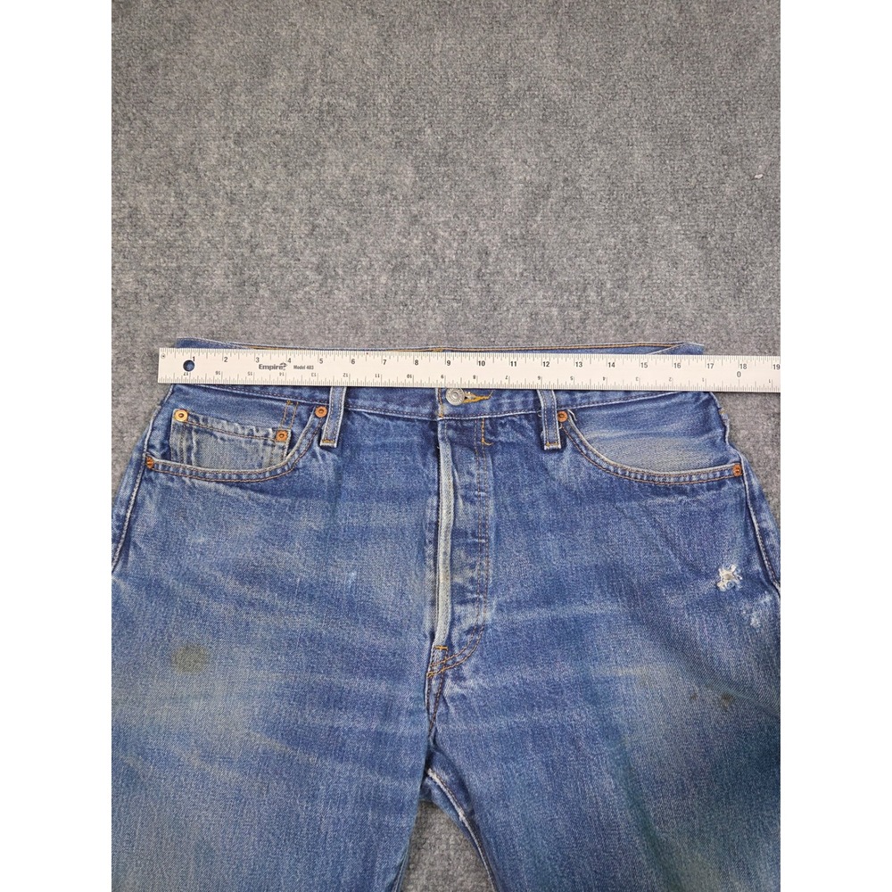 VIntage Levi's 501 Original Fit Jeans Mens 36x29‎ Blue Straight Leg Button 78/2 - Picture 6 of 10